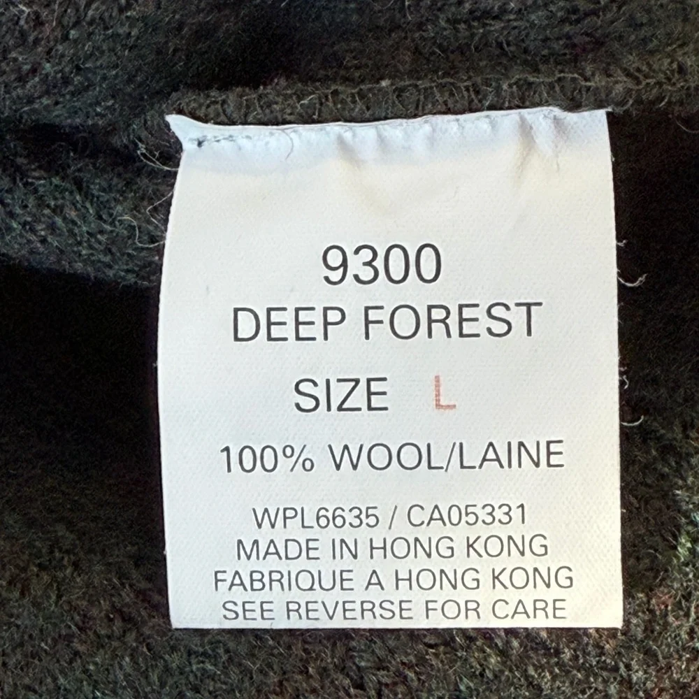 VTG Woolrich Womens Lg Wool Nordic Cardigan Sweater Deep Forest Green Snowflake - Picture 9 of 12